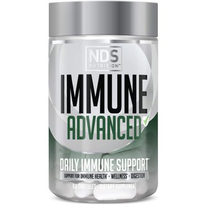 NDS Nutrition Advanced Immune Booster - Comprehensive Immune Support Supplement for Adults with Elderberry, Vitamin C, Vitamin D, Zinc and 5 Billion CFU Probiotic - Herbal Immune Defense (90 Capsules)