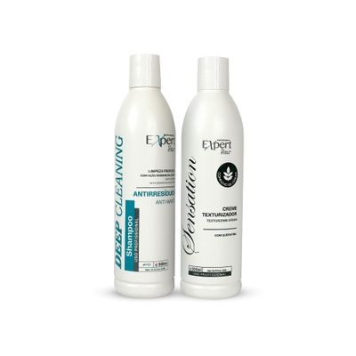 Expert Hair Perfect Smoothing Kit - Deep Cleansing Shampoo and Sensation Texturizing Cream (2x16.9 fl.oz)
