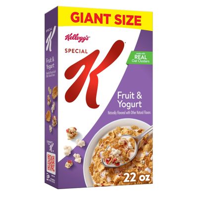 Kellogg&#39;s Special K Breakfast Cereal, Family Breakfast, Fiber Cereal, Giant Size, Fruit and Yogurt, 22oz Box (1 Box)