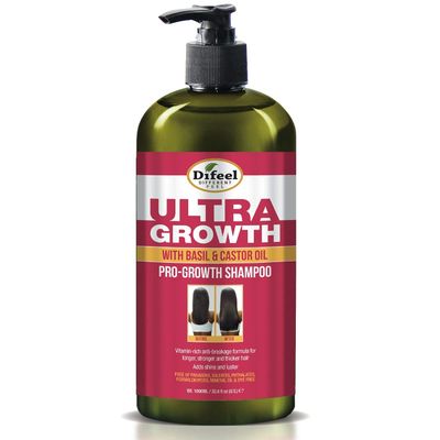 Difeel Ultra Growth Shampoo with Basil Castor Oil - 33.8 oz, Sulfate-Free for Promoting Hair Growth