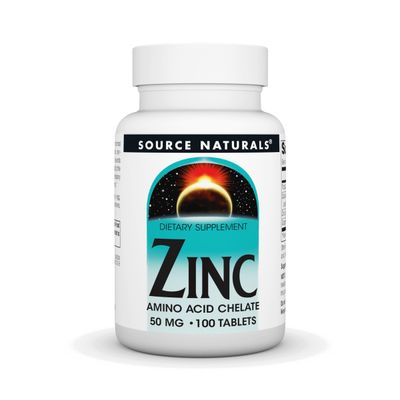 Source Naturals Zinc Amino Acid Chelate - 50mg - 100 Tablets