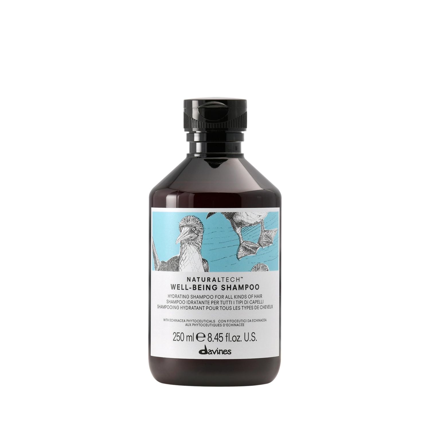 Davines Naturaltech WELLBEING Shampoo, Light And Gentle Cleansing To Moisturize, Protect and Enrich Without Changing Hair&#39;s Structure, 8.45 fl. oz.