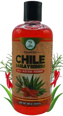 HIGH SUPREME Shampoo de Chile, S bila Romero (Natural Shampoo with Chili, Aloe Vera Rosemary) - 16.9 fl oz Strengthening Nourishing Hair Care Formula