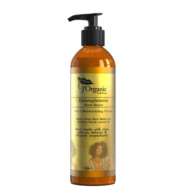 J&#39;Organic Solutions Detanglement Knot Sauce A 5 in 1 moisturizing cream Made With Rice Milk and Haitian Castor Oil