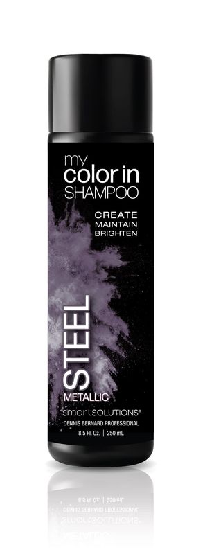 SMART SOLUTIONS MyColorIn Color Depositing Shampoo (Metallic Steel) - Sulfate Paraben Free Hair Dye Made in USA (8 Colors)