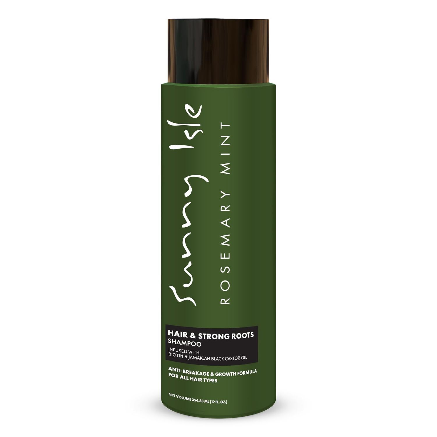 Sunny Isle Rosemary Mint Hair Strong Roots Shampoo 12oz Anti-Breakage Growth Formula Infused with Biotin Jamaican Black Castor Oil All Hair Types