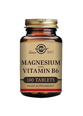 Solgar Magnesium with Vitamin B6 - 100 Tablets - Promotes Healthy Bone Mineralization, Supports Nerve Muscle Function - Non-GMO, Gluten Free, Dairy Free, Kosher - 33 Servings