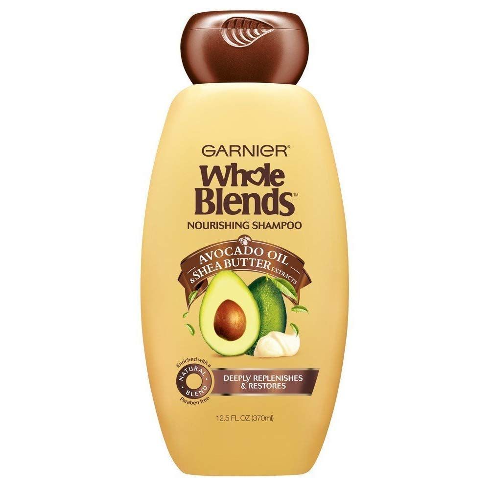 Garnier Whole Blends Nourishing Shampoo, Avocado Oil Shea Butter Extracts 12.50 oz ( Pack of 3)