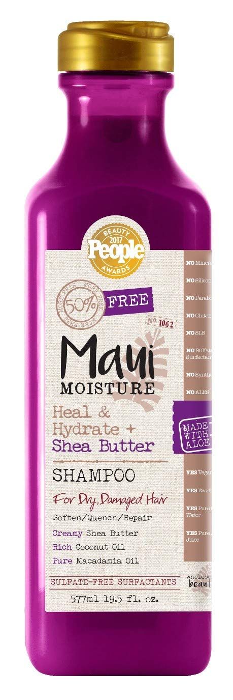 Maui Moisture Heal and Hydrate Plus Shea Butter for Dry Damaged Hair Shampoo, 19.5 Ounce