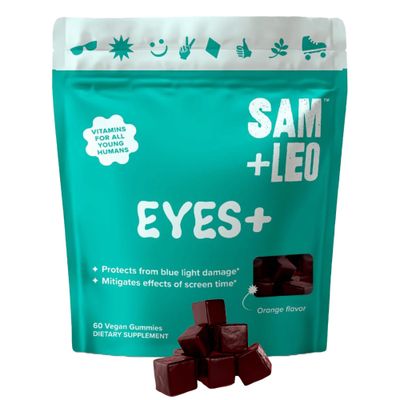 SAMLEO EYES Kids Gummy Vitamins - All Natural, Vegan Eye Vitamins for Kids Teens - Vitamin A, Zinc, Lutein and Zeaxathin Gummies - Orange Flavor - 60ct