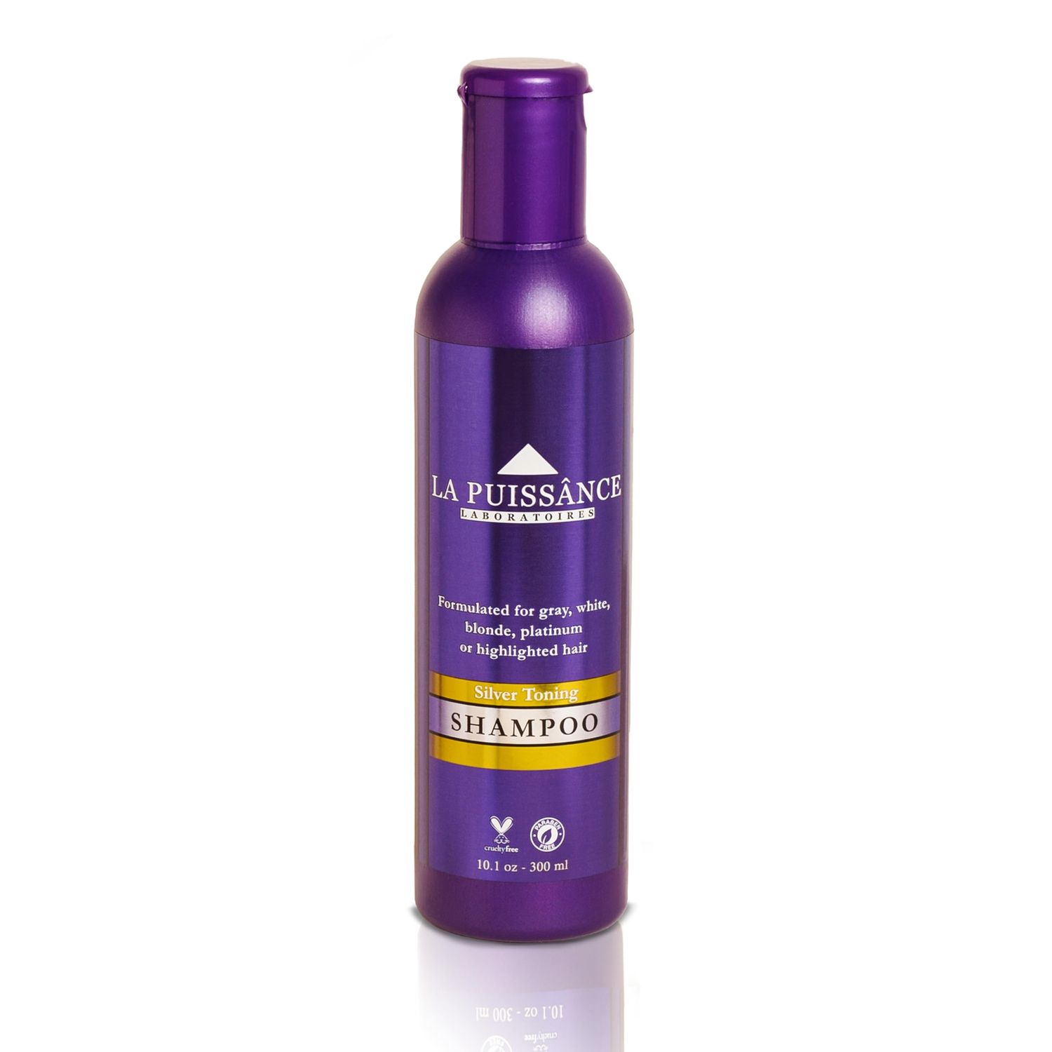 LA PUISSANCE Silver Toning Purple Shampoo - Purple Shampoo for Blonde Hair Gray or white Hair - Neutralizes Brassiness, Adds Shine, Hydrates Softens - Paraben-Free, For Home and Salon Use