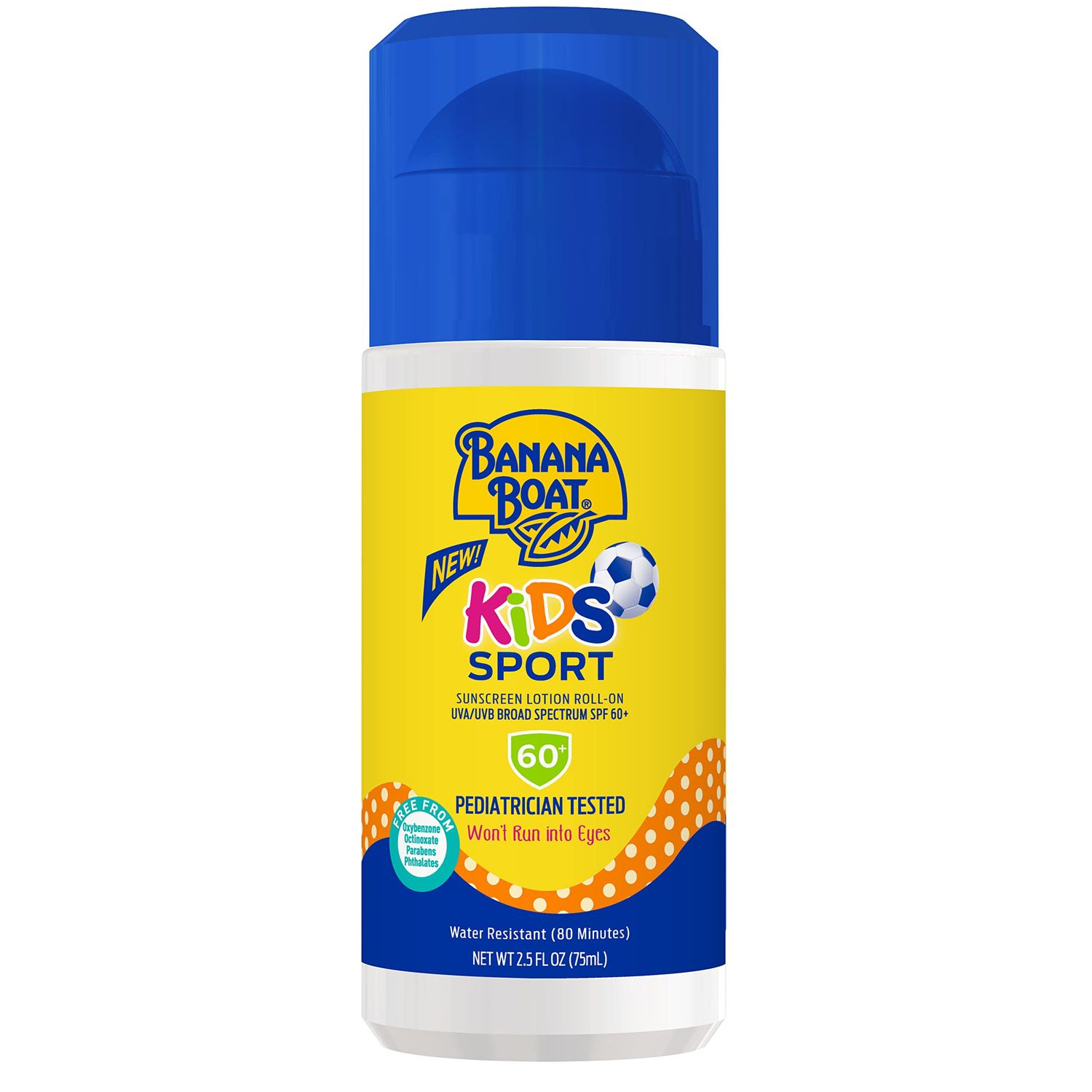 Banana Boat Sport Kids Sunscreen Roll On Lotion SPF 60, 2.5oz Travel Size Sunscreen for Kids Roll On, Childrens Sunblock SPF 60, 2.5oz