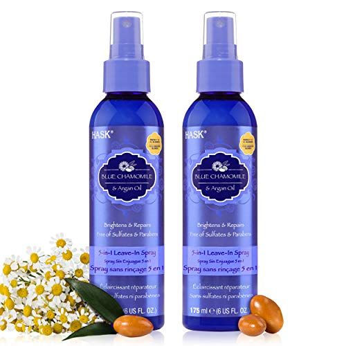 HASK BLUE CHAMOMILE 5-in-1 Leave In Conditioner Spray for blonde hair, color safe, gluten free, sulfate free, paraben free - BLUE CHAMOMILE 2 PIECE SET