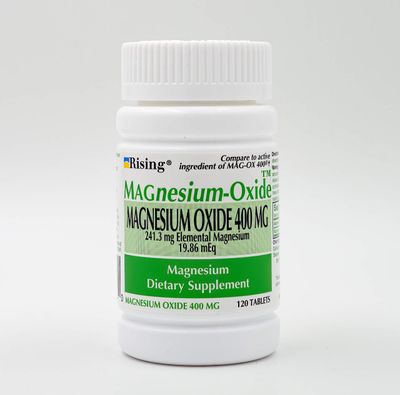 Rising Pharma - Magnesium Oxide 400mg - Elemental Magnesium Dietary Supplement - 120 Count