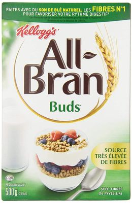 Kellogg's All Bran Buds Cereal 500g17.6oz, 2-Pack (Imported from Canada)