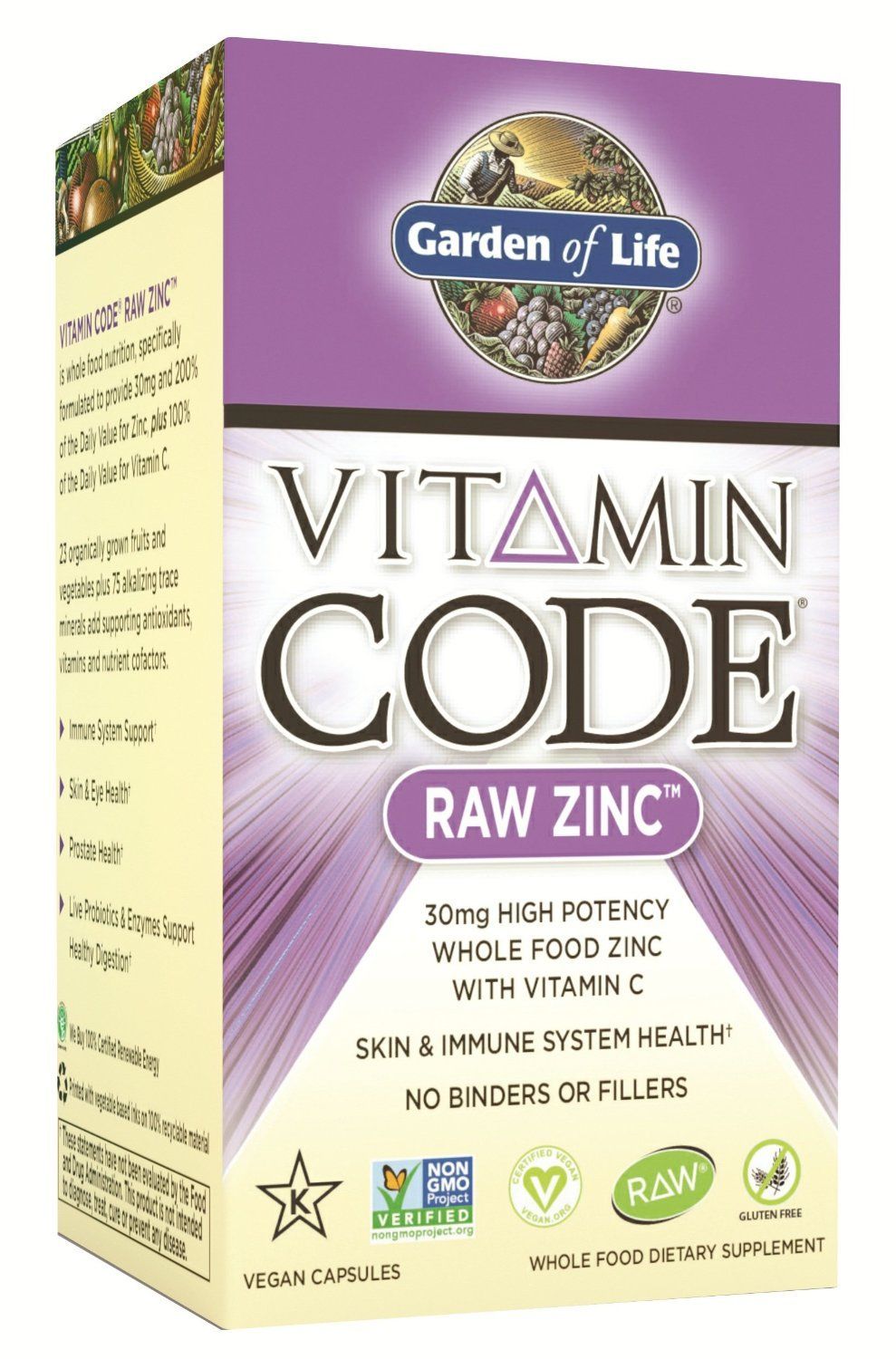 Garden Of Life Vitamin Code Raw Zinc, 60 Capsules (2 pack)