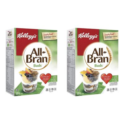 Kellogg&#39;s All Bran Buds Cereal 500g17.6oz, 2-Pack (Imported from Canada)