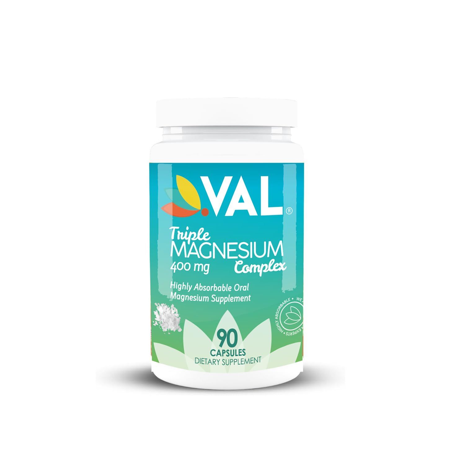 VAL Triple Magnesium Complex, 400mg of Magnesium Glycinate, Taurate, Citrate for Muscle Relaxation, Sleep Support, Calm Energy, Support Healthy Magnesium Levels, Vegan, Non-GMO, 90 Capsules