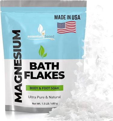 Magnesium Flakes - 1.5 LB Ultra Pure Magnesium Chloride Flakes in Resealable Pack - Use for Bath Soak or Foot Soak - A Better Alternative to Epsom Salt