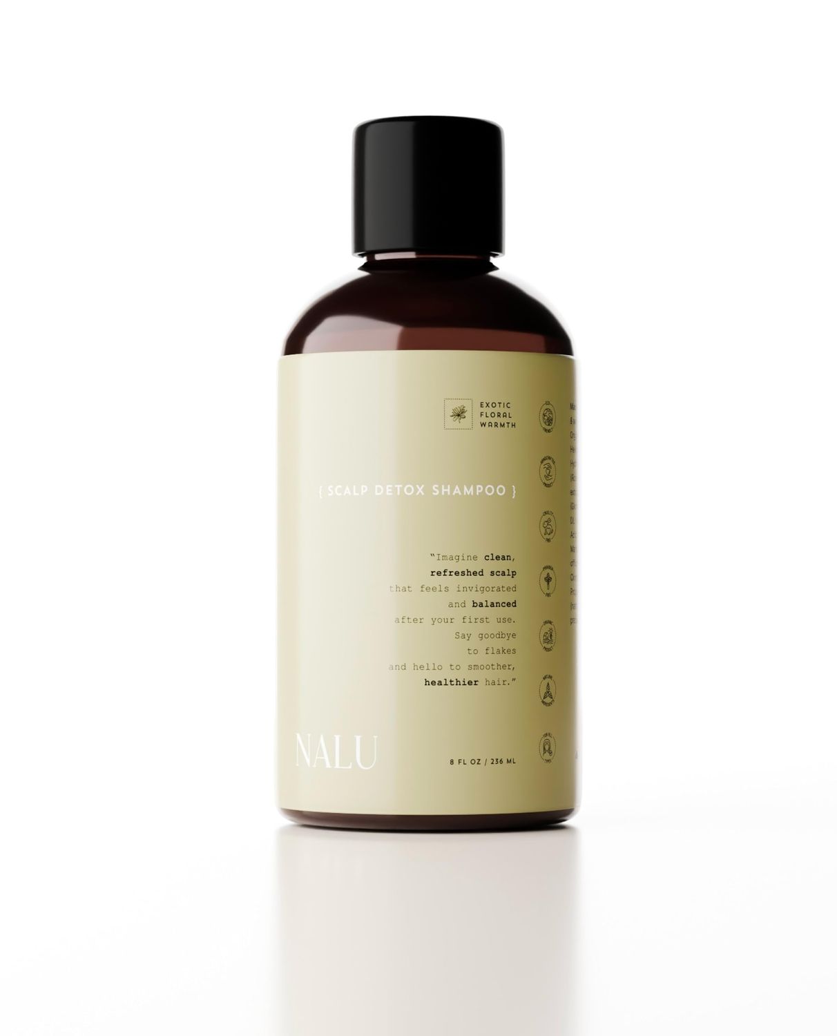 NALU Organic Scalp Detox Shampoo. Powered by the Essence of Organic Chamomile, Whitch Hazel and Tea Tree Hydrosols. Revives Scalp, Combats Dandruff Promotes Healthy Hair. All Hair Types, 8 Fl Oz.