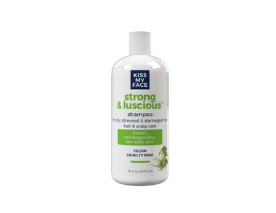 Kiss My Face Strong Luscious Shampoo, DHT Blocker Thickening, For Dry and Damaged Hair, Women Men, with Biotin, Ashwagandha and Sea Kelp