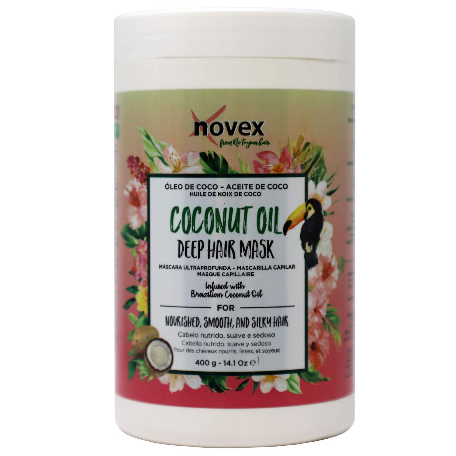 NOVEX Coconut Oil Hair Mask, with Pure 100 Organic Coconut Oil, 14 Oz, Jar