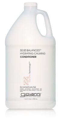GIOVANNI ECO CHIC 50:50 Balanced Hydrating-Calming Conditioner - Leaves Hair pH Balanced for Over-Processed, Lauryl Laureth, Sulfate Free, No Parabens, Color Safe - 128 oz