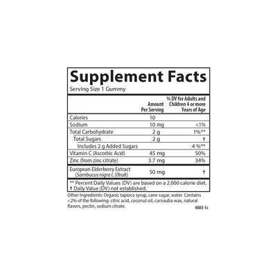 Carlson - Kid's Black Elderberry Gummies. with Vitamin C Zinc, Immune Support, 60 Gummies