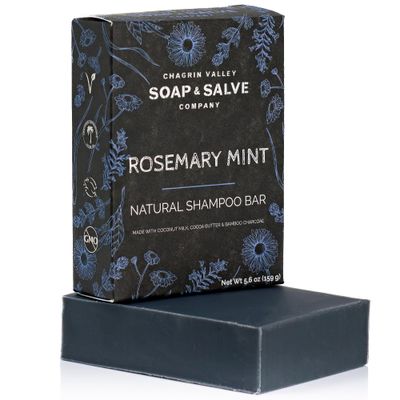 Organic Natural Shampoo Bar (Rosemary Mint Charcoal, 1 Bar)