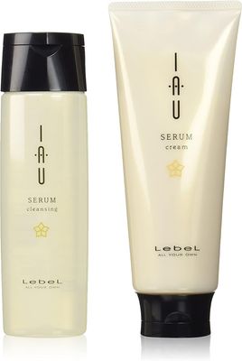 Lebel IAU Serum Cleansing Hair Shampoo 200ml Lebel IAU Serum Cream 200ml Set (Green Tea Set)