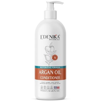 EDENIKA BOTANICALS Argan Oil Moisturizing Conditioner with Avocado, Blackberry Jojoba, 16 fl oz, Restorative Smoothing Formula, Vegan, Paraben-Free, Sulfate-Free, for All Hair Types