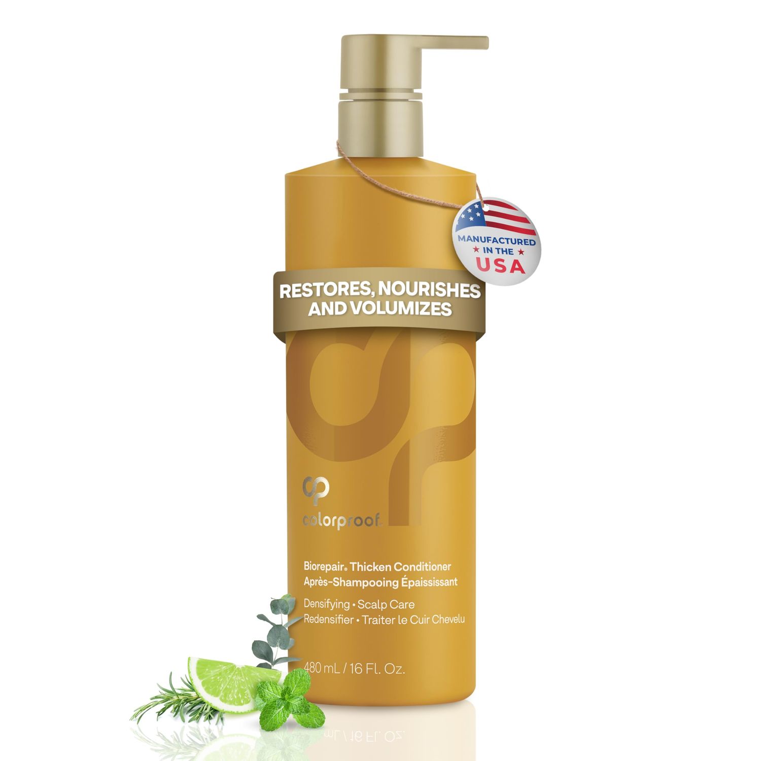 ColorProof Biorepair Thicken Conditioner 16 Fl. Oz., Fuller-Looking Hair Conditioner wFresh Lime, Eucalyptus, Mint Leaf Rosemary Scent, Hair Growth-Supporting Conditioner