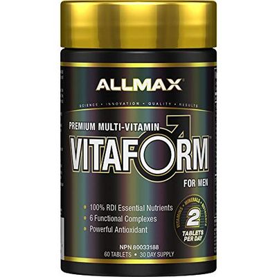 ALLMAX VITAFORM - 60 Tablets - Premium Multivitamin for Men - Six Functional Complexes Vitamin C, D3 Zinc - 30 Servings