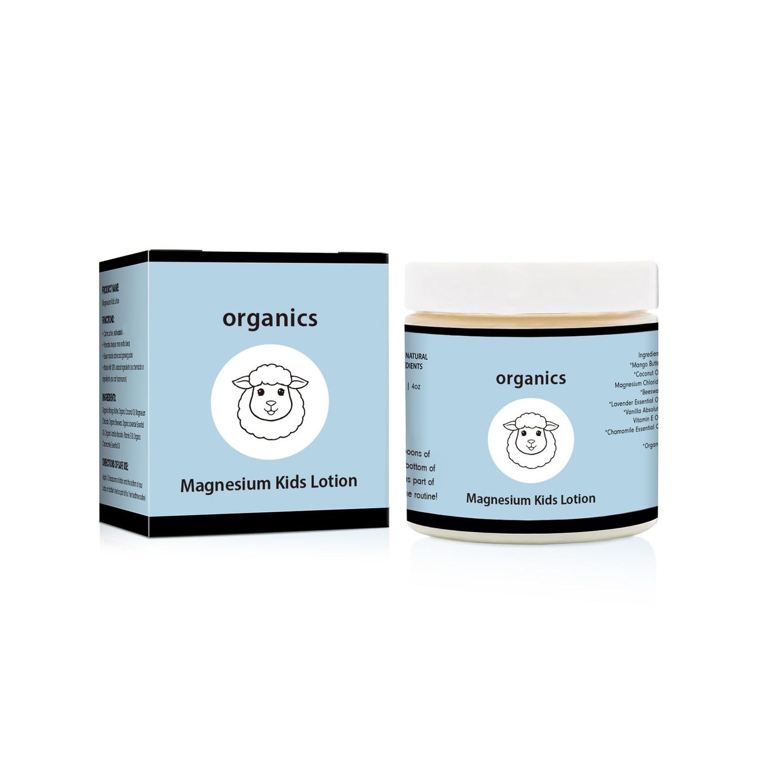 Organics Magnesium Lotion for Kids,Magnesium Lotion for Sleep Kids,Topical Magnesium Cream Helps Kids Stay Calm,Does not Contain melatonin (1PC)