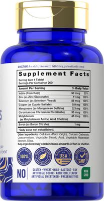 Carlyle Trace Minerals 200 Tablets Full Spectrum Supplement Non-GMO Gluten Free Complex by Vital Trace