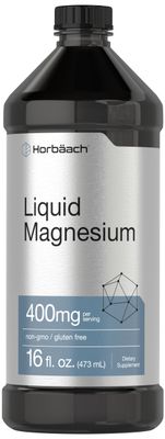 Horb ach Liquid Magnesium 400 mg 16 oz Vegetarian, Non-GMO Gluten Free Supplement