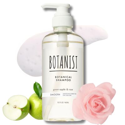 Botanist Natural Shampoo for Frizzy Dry Hair Women Men, Anti Frizz Shampoo with Organic Macadamia Nut Oil Sugarcane Extract from Japan, Sulfate Silicone Free, GREEN APPLE ROSE 15.5 Fl Oz