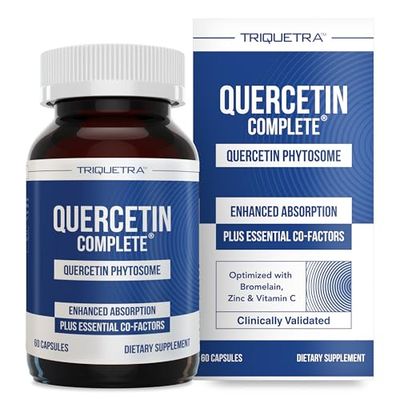 Quercetin Complete Quercetin Phytosome with 50X Higher Absorption, Clinically Proven Patented Quercefit - Most Effective Form of Quercetin - Enhanced with Bromelain, Zinc Vitamin C (60 Capsules)