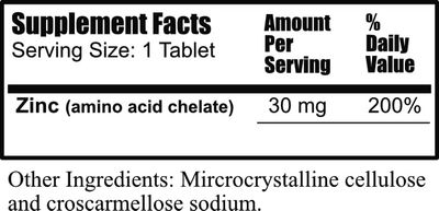 Daily Manufacturing Zinc (Amino Acid Chelate 30 mg) 60 Tablets