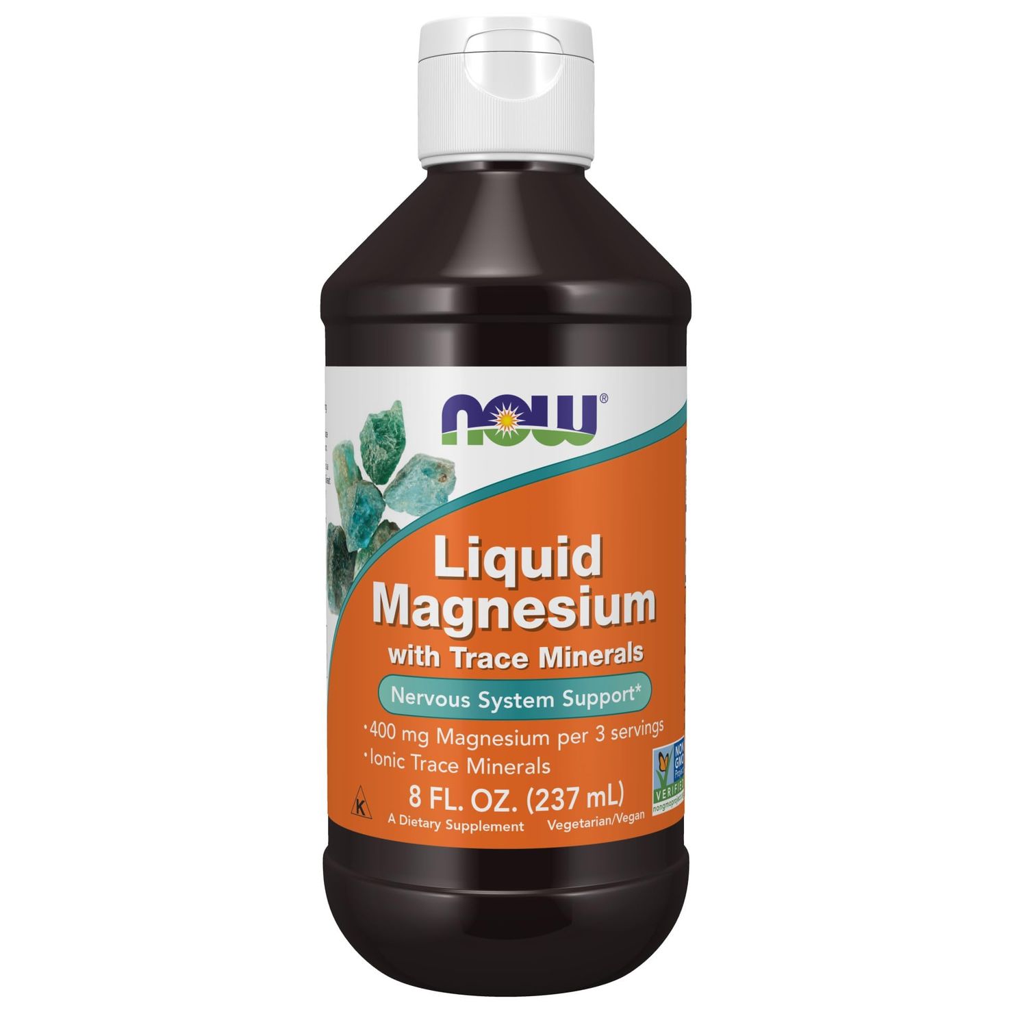 NOW Foods Supplements, Liquid Magnesium with Trace Mineral, Nervous System Support, 8-Ounce