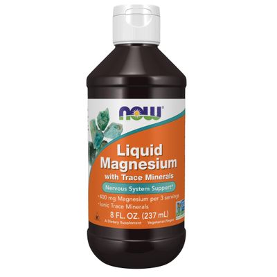 NOW Foods Supplements, Liquid Magnesium with Trace Mineral, Nervous System Support, 8-Ounce