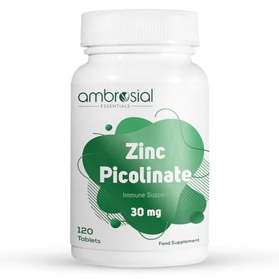 Ambrosial Zinc Picolinate 30mg Tablets Pack of 1-120 Tablets