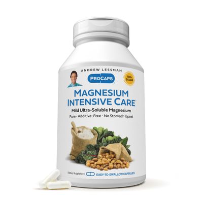 Andrew Lessman Magnesium Intensive Care 60 Capsules - 200mg Mild Ultra-Soluble Magnesium, Supports Nerves, Muscles, Brain and Heart, No Additives, Gentle to Even The Most Sensitive Stomachs