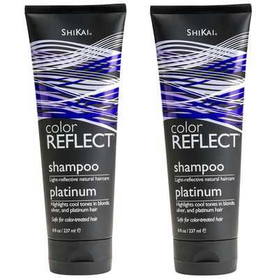 ShiKai Color Reflect Shampoo - Platinum (Brings out cool tones in blonde, silver and platinum hair) 8 fl. oz. (a) - 2pc