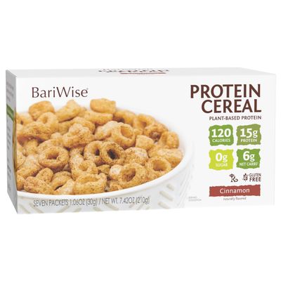 BariWise Protein Cereal, Cinnamon, Zero Sugar, Gluten Free, Keto Friendly Low Carb (7ct)