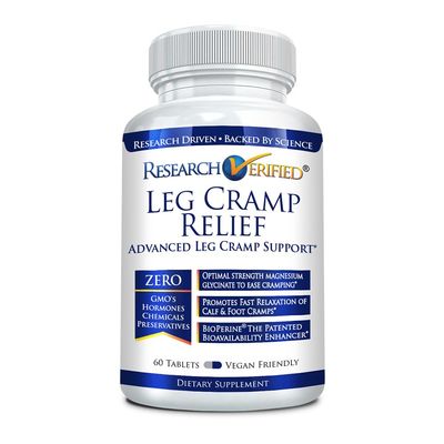Research Verified Leg Cramps - Magnesium, B Vitamins, Ginger, Chamomile, BioPerine - Circulation Support - Vegan - 1 Month Supply