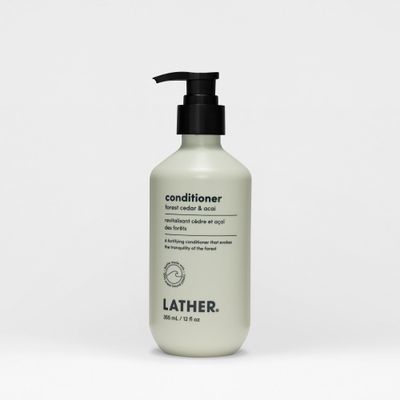 LATHER Forest Cedar Acai Conditioner Hydrating Strengthening Hair Care Natural Ingredients Paraben Sulfate-Free Deep Conditioning Invigorating Scent 12 oz