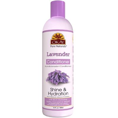 Okay Lavender ShineHydration Conditioner Helps Replenish,Nourish and Hydrate Hair Sulfate,Silicone,Paraben Free For All Hair Types and Textures Made in USA 12oz (OKAY-LAVC12)