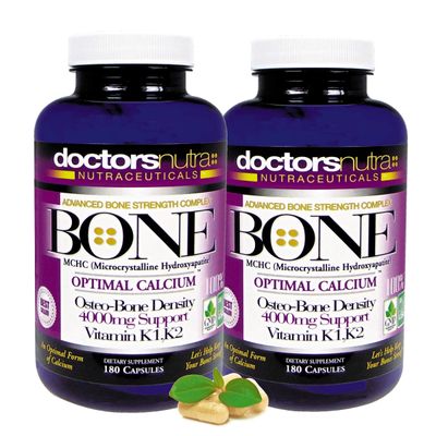 (Pack of 2) Calcium 1000 Milligrams with 4000 Milligrams MCHC for Complete Calcium Maximum Bone Strength Support by Doctors Nutra Nutraceuticals Plus K1. K2, Magnesium, Vitamin D, Zinc, and More