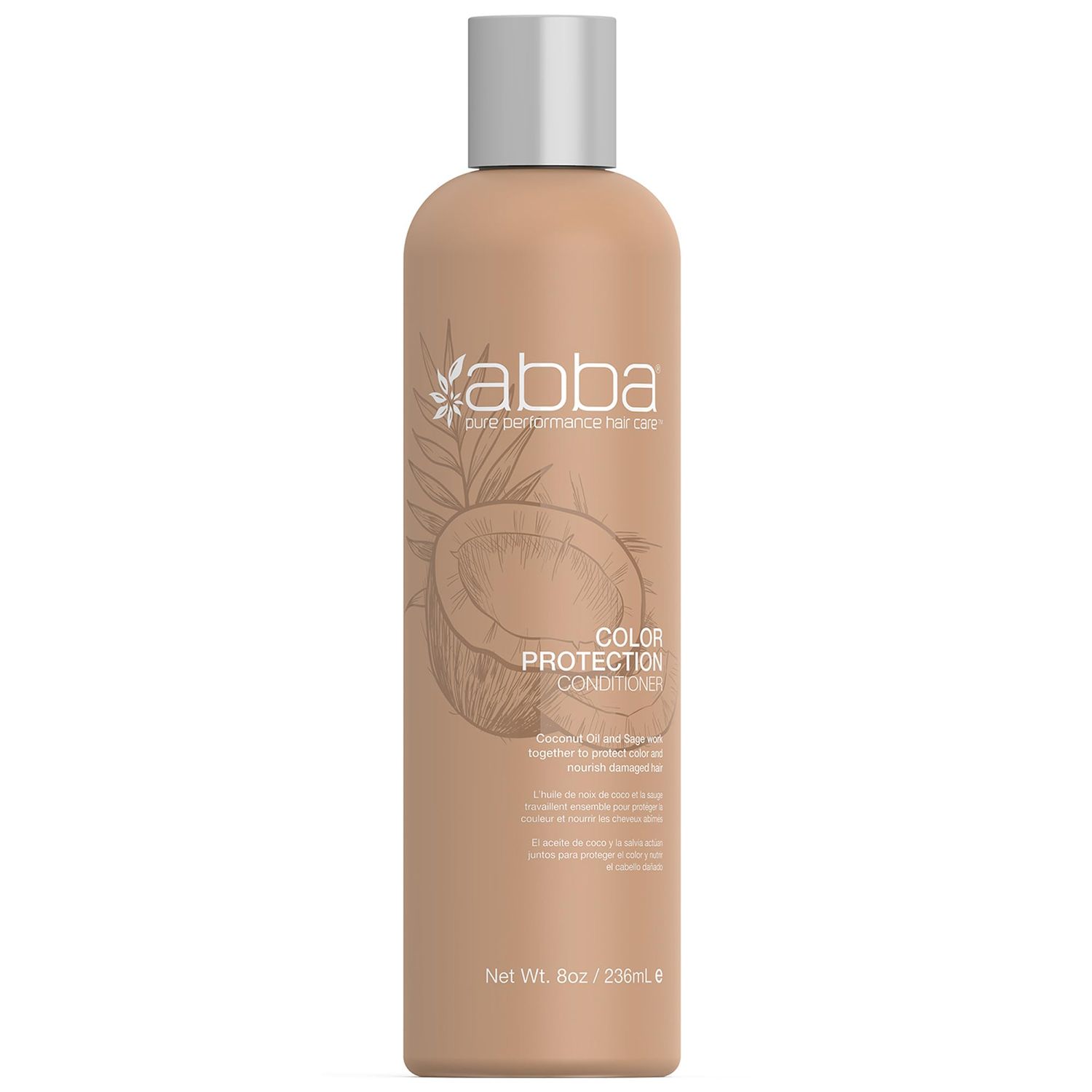 ABBA Color Protection Conditioner, Coconut Oil Sage, 8 Fl Oz (Pack of 1)